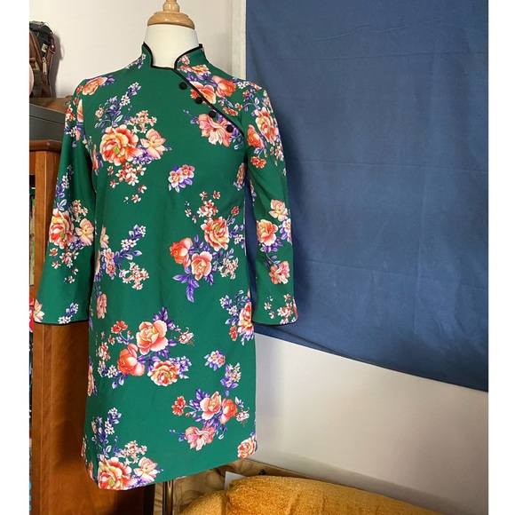 Zara Dresses & Skirts - Zara Women Green Cheongsam Style Dress